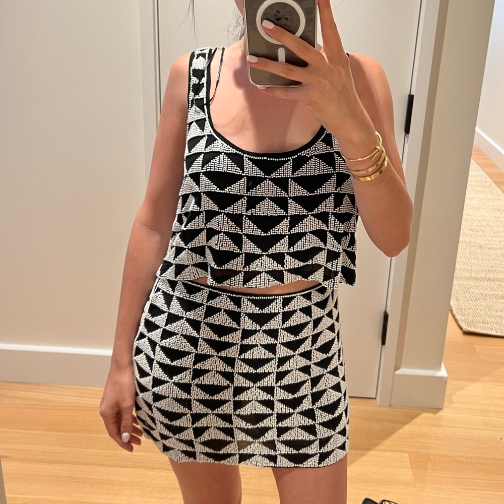 Zara Beaded Skirt and Top Set XS